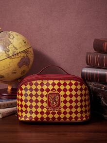 HARRY POTTER X SHEIN Red And Yellow Plaid Cartoon Lion English Alphabet Pattern Large-Capacity Bag, Suitable For Daily Use - Multicolor - View 1