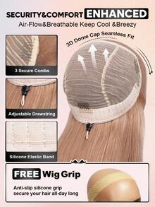 ALL READY WIG 灰蜜金色升级版 13x6 无胶蕾丝前假发 波浪卷发 雷米真人发假发 预剪耳到耳蕾丝假发 皮肤融化 女士适用 - S613/Yellow - 查看 7