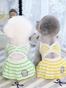 PETSIN Dog Clothing, Cat Clothing, Animal Skirts, Pet Spring/Summer New Collection, Puppy Dress, Princess Versatile Dress, Printed Stripes, Small Animal Clothing, Cool Sunscreen - Multicolor - View 4