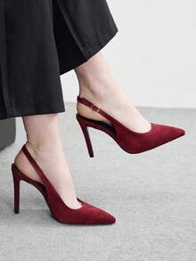 CUCCOO BIZCHIC 新款百搭尖头高跟女鞋 - 復古紅色 - 查看 1