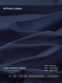 GLOWMODE 情人节款 Pima 棉日常休闲撞色刺绣 Logo 修身短款圆领 T 恤 - Dark Blue - 查看 5