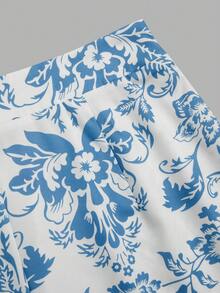 GlowEve Elegant And Fashionable Summer Two Pieces Set With Woven Print For Women - Blue - View 7