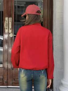 MainGRL 2026 New Letter Print Women Thin Jacket, Casual Sports Everyday Wear - Navy Blue - View 2