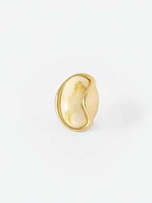 Opalesca 18K镀金弹性树脂串珠戒指，婚礼/新娘配饰，仙女风/精灵风，珍珠，送给妈妈/女士/女孩/母亲，优雅，高级，花朵，水晶，金色，复活节，旅行/海滩/度假，波西米亚风 - 金色 - 查看 5