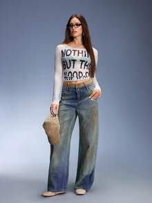 CUCCOO GRLICON 女士休闲百搭通勤系带平底鞋 - 杏色 - 查看 2