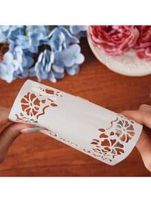 4 piezas Juego de plantillas caladas con diseño de flores y sueños PET | Suministros DIY para pintura en aerosol y diarios a través de fronteras - Conjuntos - Ver 9