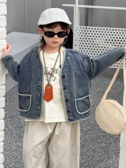 DAZY 男童牛仔长袖外套