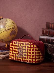 HARRY POTTER X SHEIN Red And Yellow Plaid Cartoon Lion English Alphabet Pattern Large-Capacity Bag, Suitable For Daily Use - Multicolor - View 2