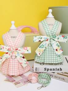 PETSIN Pet Chest And Back Skirt, Cat Traction Strap, Animal Collar Set, Pet Supplies Strap Skirt, Dog Walking Princess Skirt, Pet Chest And Back Skirt+Rope Sweet Princess Skirt, Small Clothing, Animal Tools - Multicolor - View 3