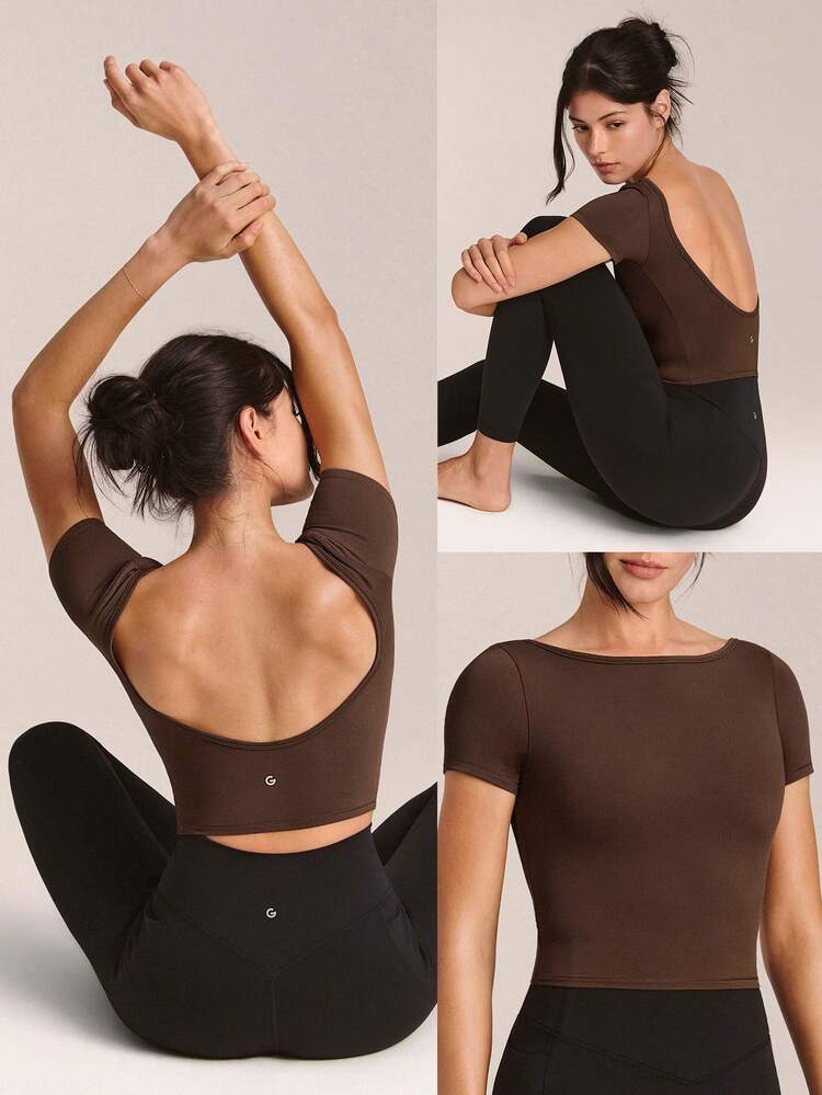 Optidry Quick-Dry Open-Back Tee Daily Casual Quick Dry Moisture Wicking Spring Summer