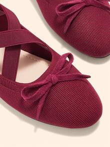 CUCCOO BASICS Women's Fashion Flat Shoes Spring Shoes - Burgundy - View 3