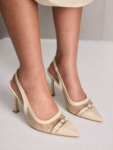 CUCCOO SZL Casual Pointed High Heels Versatile New Buckle High Heels Shoes - Apricot - View 10