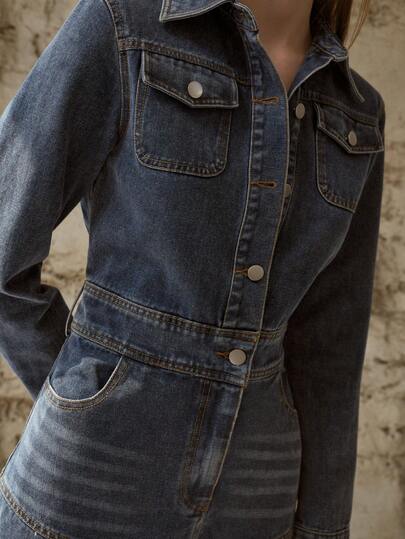 MOTF PREMIUM WASHED FLOWY HEM DENIM SHIRT DRESS, SPRING/SUMMER