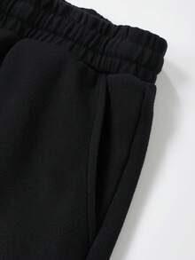 ROMWE MEN Men's Black & Red Reversible Washed Shorts Spring/Summer - Black - View 4