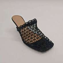 Rosivie Women's Fashionable Hollow-Out High Heel Sandals, Summer - Black - View 10