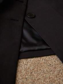 EMERY ROSE 法式复古优雅女士时尚翻领花卉腰带长袖西装外套搭配波点中长裙套装 - 黑色 - 查看 7