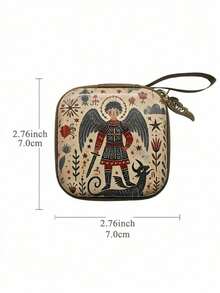 便携式圣母玛利亚祈祷念珠收纳袋，拉链式，7x7厘米，宗教用品，优雅卡通基督教首饰盒，信徒 - 彩色 - 查看 14