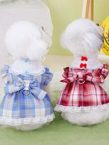 PETSIN Dog Clothing, Cat Clothing, Animal Skirts, Pet Spring/Summer New Collection, Puppy Dress, Princess Versatile Dress, Printed Stripes, Small Animal Clothing, Cool Sunscreen - Multicolor - View 3