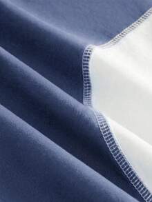 AXEPEAK Áo thun nam cỡ lớn tay ngắn cổ tròn phối màu tương phản, kiểu dáng thường ngày, thích hợp cho mùa hè. - Xanh và trắng - Xem 5