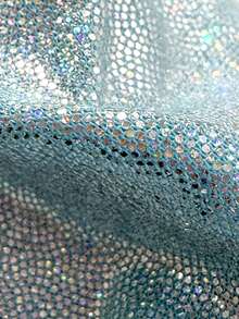 Swim SXY Swim 2pcs Textured Glitter Halter Neck Triangle Bikini Top And Tie Side Thong Bottoms Sexy Swimwear Set, Spring/Summer - Multicolor - View 7