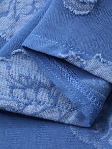 DAZY 女士蓝色单排扣抽绳长袖上衣和裙子两件套 - 藍色 - 查看 5