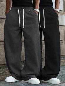Manfinity EMRG Men's Loose Fit Casual Sweatpants,Baggy Pants,Track Pants,Jogging,Baggy Versatile Street Style Joggers Suitable For Streetwear, Casual Daily Wear, Weekend Outings, Music Festivals, Social Gatherings And More. This Pant Is An Essential Versatile Piece In A Man's Wardrobe, Making It A Great Gift For Boyfriends Or Husbands. Oversized Sweatpants  Sweats Sweatpants Wide For Men Pro Club Sweat Pants Grey Baggy Sweatpants - Multicolor - View 6