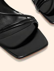 CUCCOO BASICS Ladies Sexy Back Strap Strap Fish Mouth Baring Black Fashion Elastic Strap Strap Summer Women's High Heel Sandals - Black - View 4