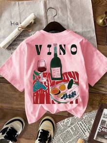 DrmWander Kỳ nghỉ, Mùa xuân, Trang phục nghỉ dưỡng dành cho nữ, Áo sơ mi mùa xuân, Áo hồng, Áo thun in hình màu hồng, Áo hồng dễ thương, Áo hè màu hồng. - Hồng - Xem 3