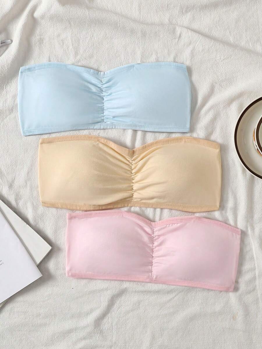 SHEIN 3pcs/Set Tween Girls Casual Camisole Bralette Layering Underwear Set - Multicolor - View 1
