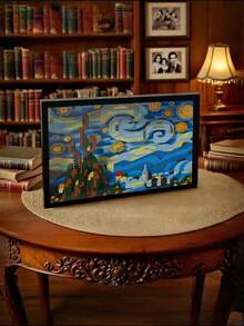 2264pcs Abs Starry Night 3d Building Block Set, With Exquisite Details, Diy Art And Decoration, Creative Puzzles For Adults And Art Lovers, Mixable Colors, Stackable Toys, The Perfect Gift. - Art Series - View 2