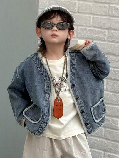 DAZY Toddler Boys' Denim Long Sleeve Jacket