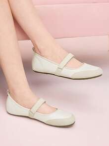 CUCCOO DOLLMOD Ladies Beige Mary Jane Flats Are Comfortable And Soft Valentine's Day - White - View 8