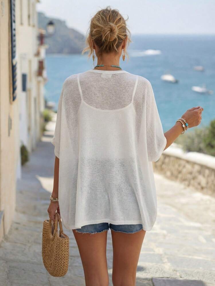 Women's Casual Batwing Sleeve Regular Outerwear For Daily Wear