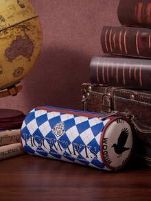 HARRY POTTER X SHEIN 蓝白格子英文字母图案大容量包，适合日常使用 - 彩色 - 查看 2