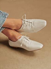 Rosivie French Retro Commuter Soft-Soled Casual Low Vamp Flat-Soled Shoes - Apricot - View 3