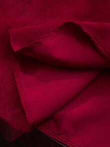 Glamorique Kids 女童圆领无袖3D立体花卉网纱夏季休闲连衣裙 - 酒紅色 - 查看 7