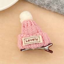 1件创意毛线针织帽发夹，少女甜美刘海夹，多功能前侧碎发发饰 - 彩色 - 查看 14