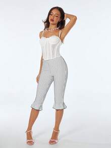 Sweetina Women's Printed Simple Pants For Daily Wear - Black and White - View 5