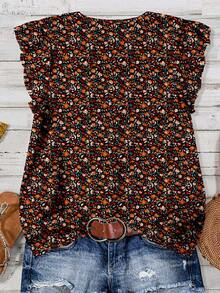 EMERY ROSE 大码复古碎花休闲简约衬衫，适合夏季度假 - 彩色 - 查看 2