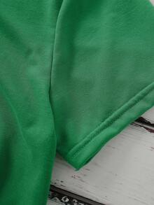 St. Patrick's Day Tween Girl Casual Chic Leopard, Clover, Heart Graphic Print T-Shirt - Apricot - View 5