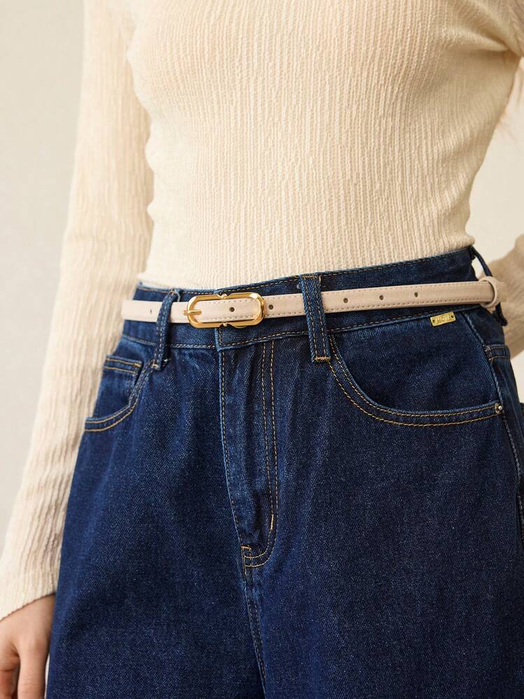 SLIM GOLDTONE BUCKLE BELT ELEGANT,SCHOOL