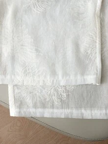 GlowEve 女士白色高档刺绣面料弹力腰宽松阔腿裤，优雅精致，适合情人节、复活节、劳动节、生日礼物、约会、派对、正式场合、教师装、旅行、春夏穿着。 - 白色 - 查看 7