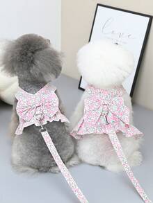 PETSIN Pet Chest And Back Skirt, Cat Traction Strap, Animal Collar Set, Pet Supplies Strap Skirt, Dog Walking Princess Skirt, Pet Chest And Back Skirt+Rope Sweet - Multicolor - View 11