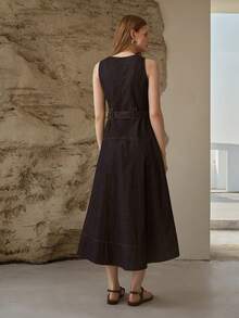 MOTF PREMIUM WOMEN'S CASUAL/DATE DENIM DRESS, SPRING/SUMMER - Blue - View 3