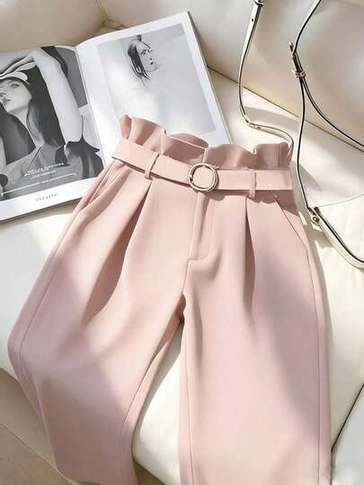 Franclia Nuevos pantalones rectos de cintura ceñida para mujer, otoño/invierno