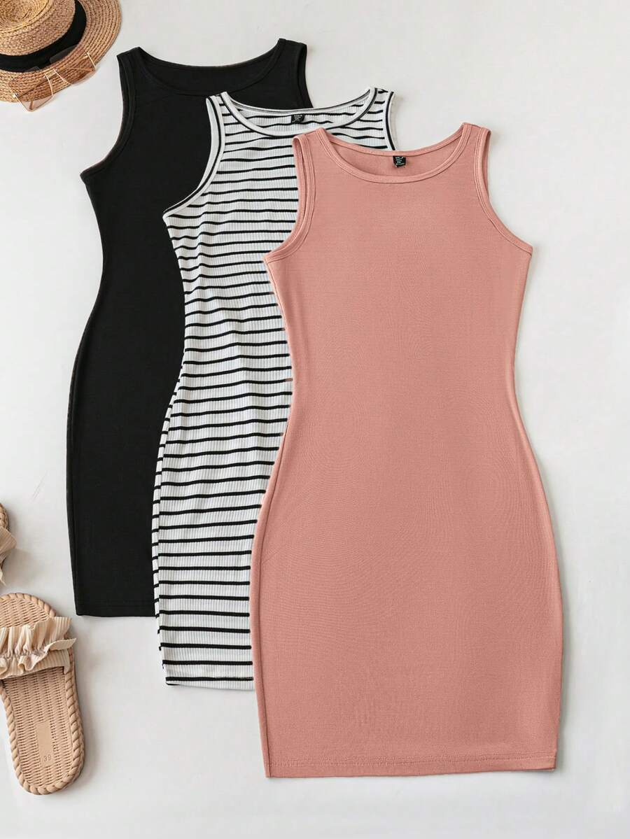 SHEIN LUNE 3 Stück/Set Große Größen Lässig Minimalistische Kleid Set für Outdoor & Zuhause Tragen Festival Old Money Sommer Ausgehen Frühling Outfits für Frauen Sommer Boho Old Money Sommer Outfits für Frauen St. Patrick Tag Outfit Ostern Sommer Outfits Frühling Outfits für Frauen Strand St. Patrick Ostern Loungewear Sets für Frauen Sommer Urlaub Outfits Frau Ostern Rave Outfits Festival Boho Damenbekleidung Land Outfits Frauen Land Konzert Outfit - Pink - View 1