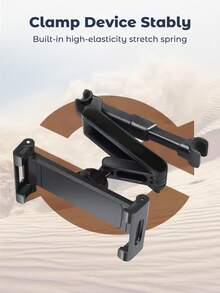 Teckwe Car Back Seat Headrest Tablet Phone Holder, Adjustable Tablet Car Mount For Back Seat, Compatible With 4.7-12.9 Inch Devices, Long Road Trip Essentials, Black - Black - View 2