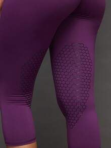 Activina Women's Contrast Color Fitted Casual Breathable Equestrian Pants - Purple - View 3