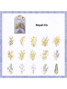4pcs Europa Floral Ode PET Sticker Set | Cross-Border Journal Stickers For Student & DIY Scrapbook Supplies - suit - View 4
