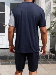 Manfinity VCAY Men's Elegant Printed T-Shirt Set, Suitable For Commuting - Multicolor - View 3